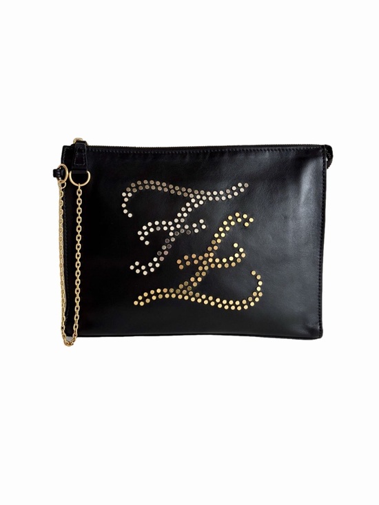 Fendi Handbags - Fendi Leather Logo Pouch / Clutch